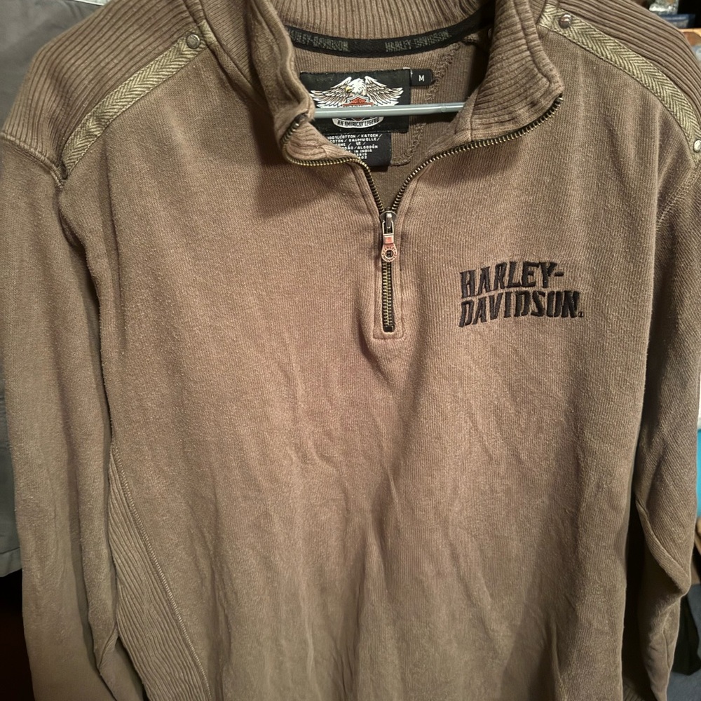 Harley-Davidson Tan Quarter-Zip sweater pre owned